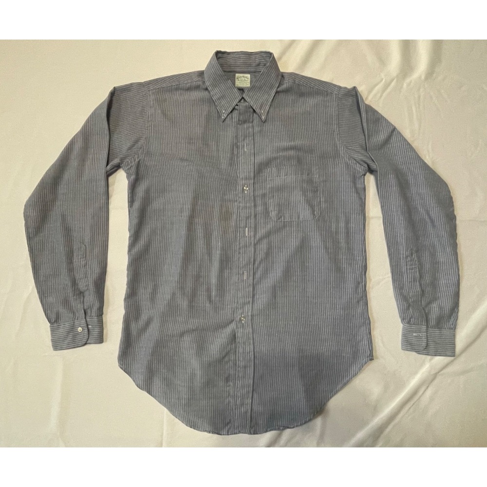 Brooks Brothers Brooksweav Pinstripe Dress Shirt 16.5–34 65% Dacron 35% Cotton